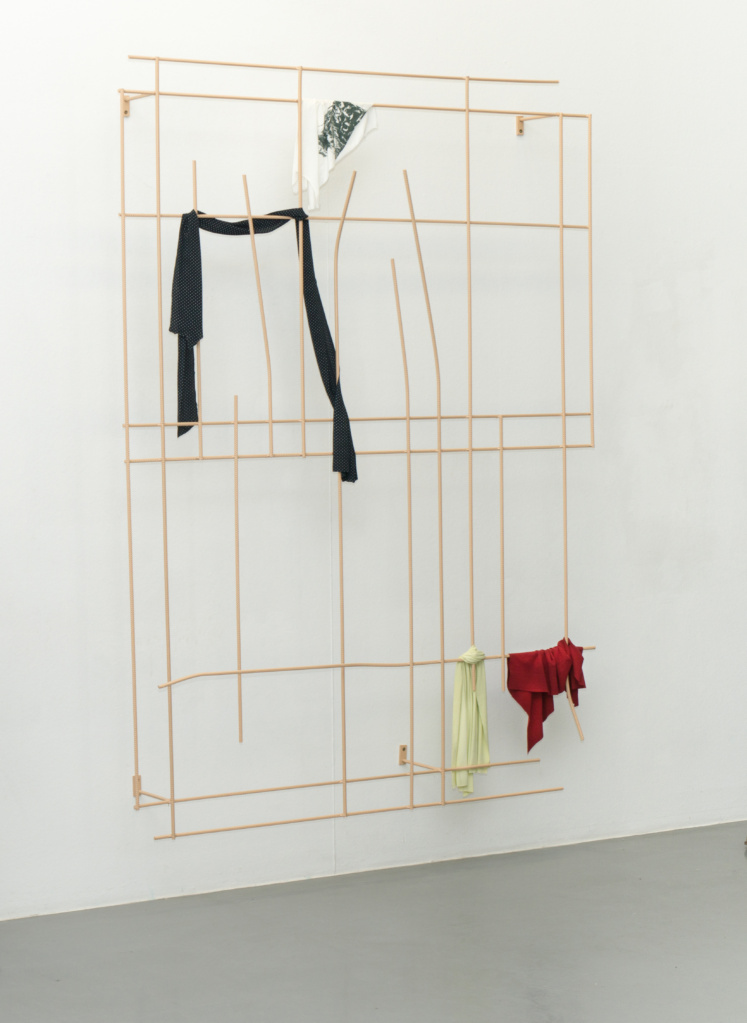 Untitled, 2011 • Reinforcing steel, lacquer, fabrics, 234 x 171 x 44 cm