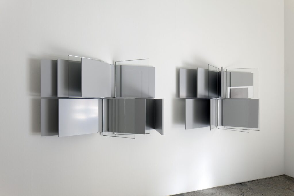 Pavilion Gray Cristal, 2020 • acrylic on MDF, aluminum joints, 8 parts, each 102.4 x 226.3 x 4.4 cm 